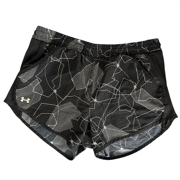 Under Armour Running Shorts Womens S Small Black White HeatGear Liner Loose Fit - Picture 6 of 7